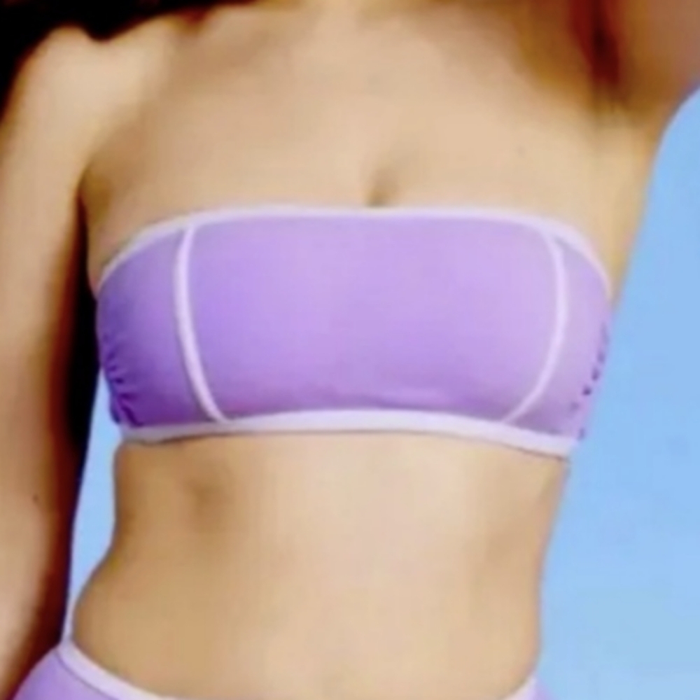 Kona Sol Lavender Terry cloth Swim Top Comes With Straps Plus Size 1X